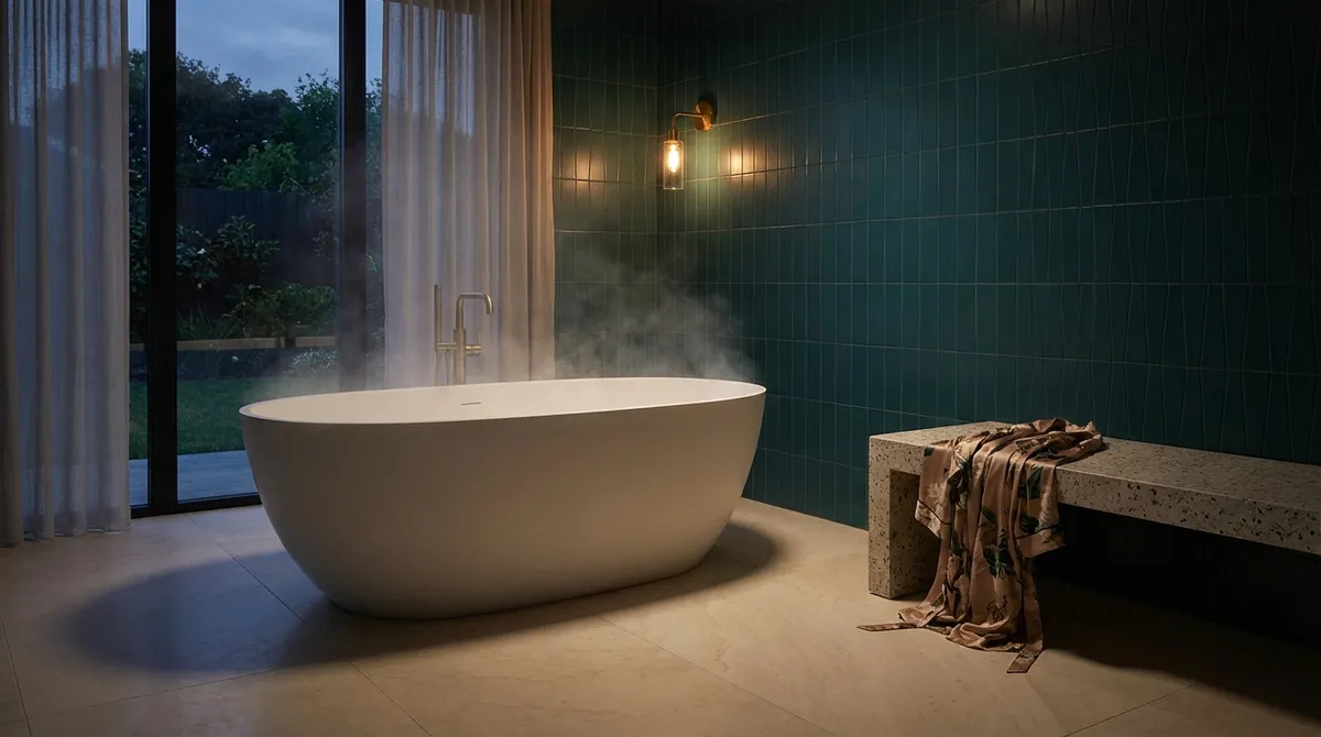 Surfaces with Intent: Composing Tile-Forward Rooms with Quiet Drama