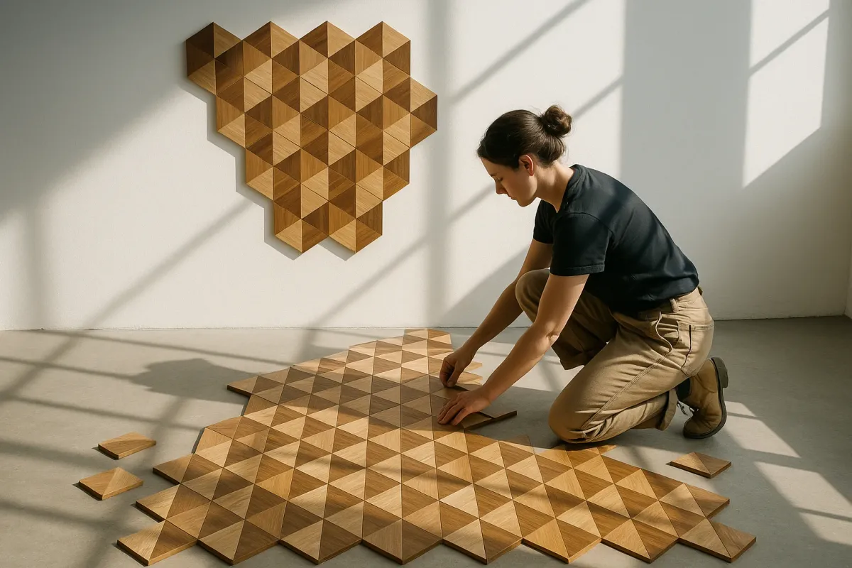 From Gallery Walls To Gallery Floors: Tile Lessons From Viral Woodcraft Art