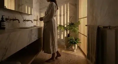 Tactile Luxury: Composing Rooms Through Tile, Light, and Shadow